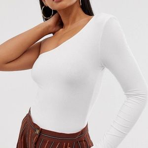 CLUB L LONDON Cold Shoulder asymmetrical bodysuit